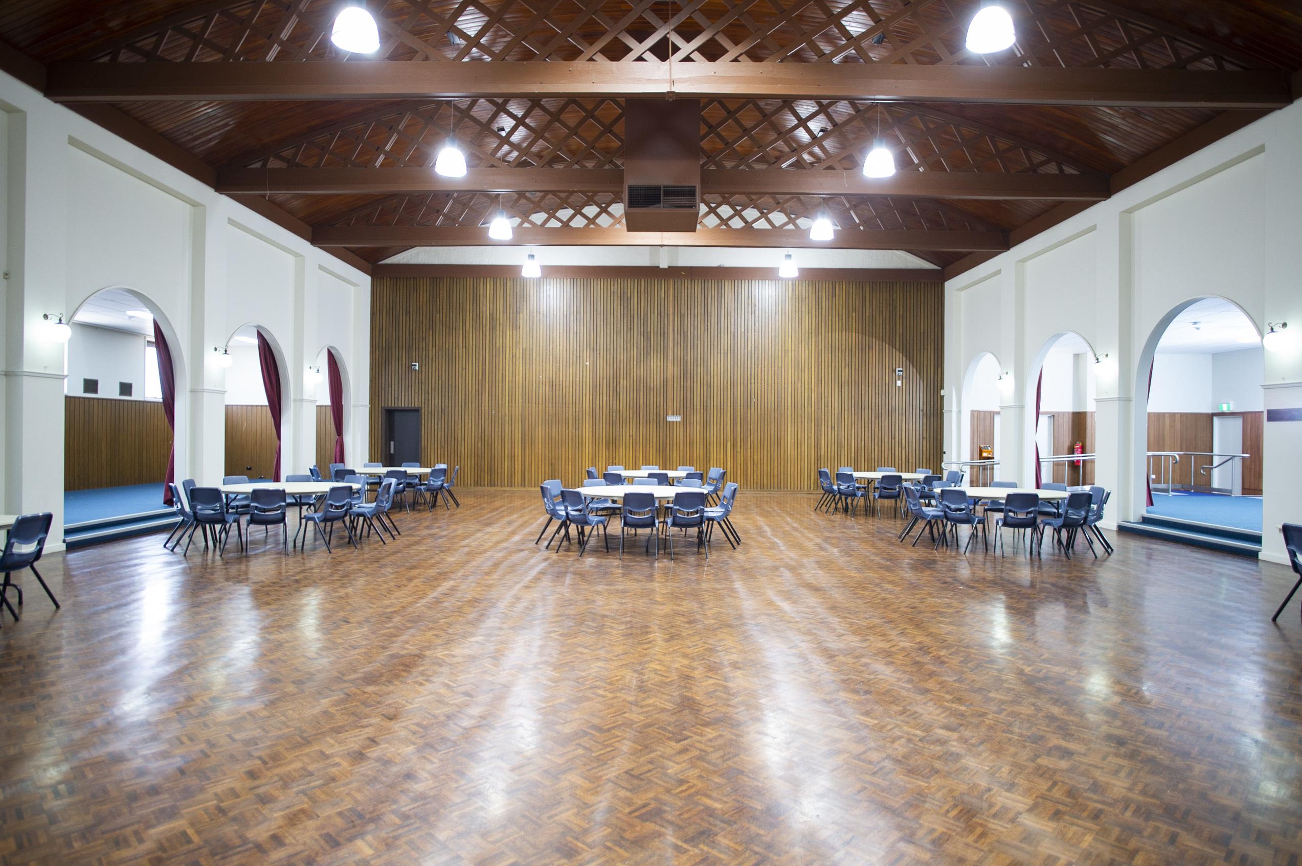 Geelong West Town Hall Main hall facing back wall