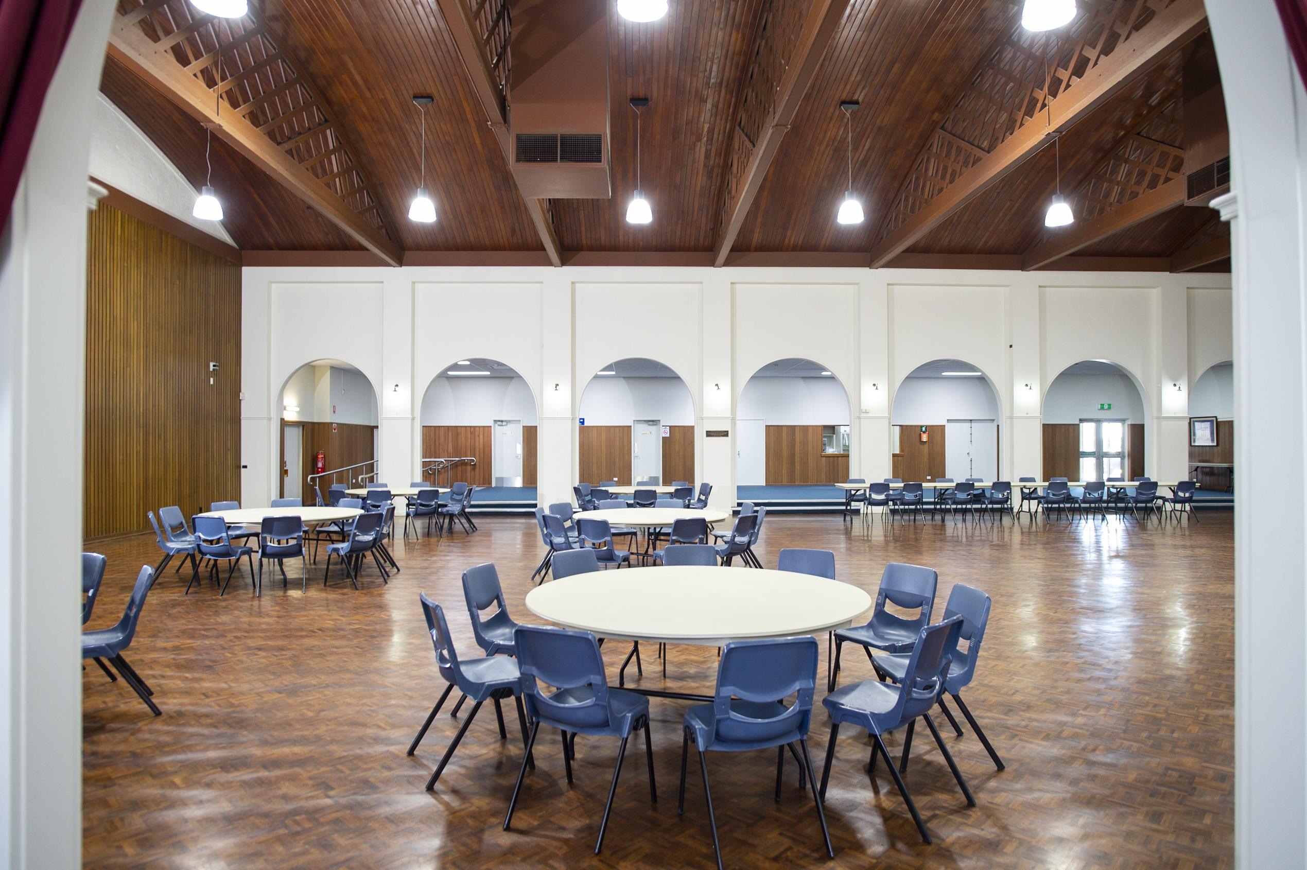Geelong West Town Hall Main Hall from inside the Gallery