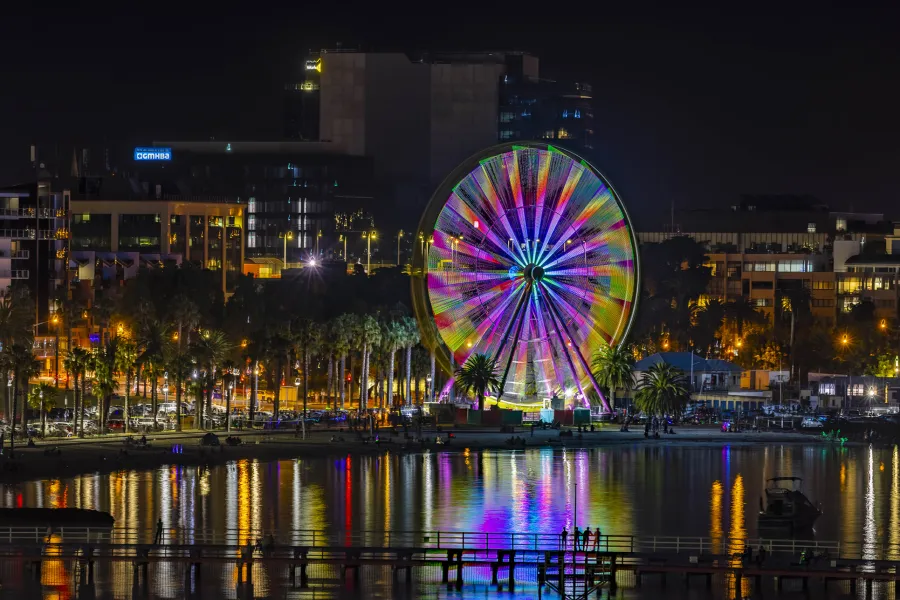 Geelong Waterfront NYE Ferris Wheel Image of Geelong waterfront at night and ferris wheel
