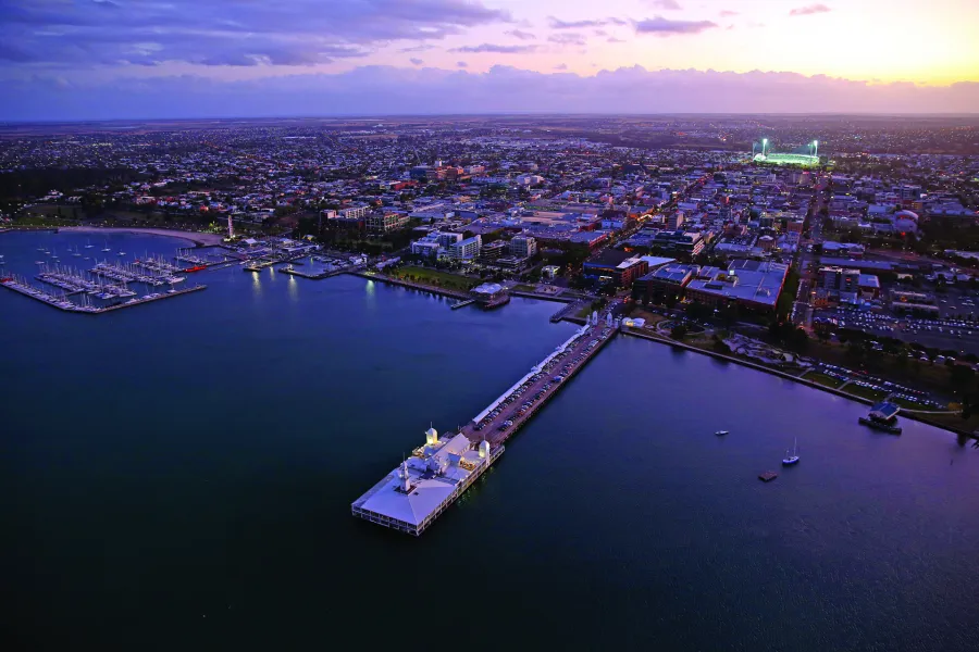 Geelong City The Geelong waterfront at dusk