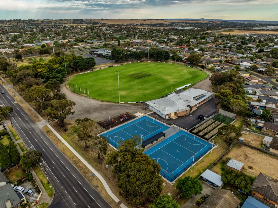 Shell Reserve Corio aerial photo of Shell Reserve Corio showing sporting facilities