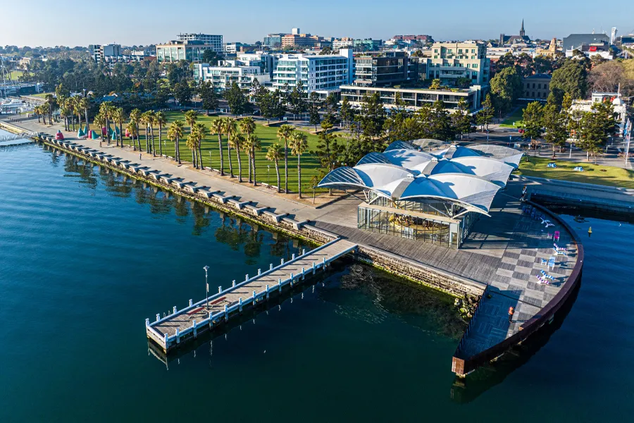 Geelong waterfront Geelong waterfront and Cunningham pier