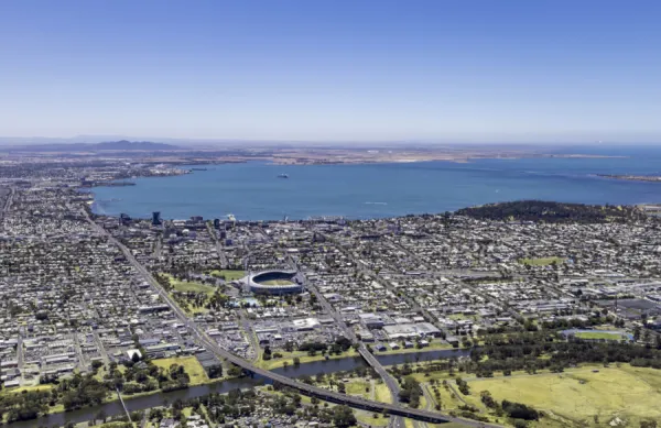 Infrastructure Aerial view of Geelong