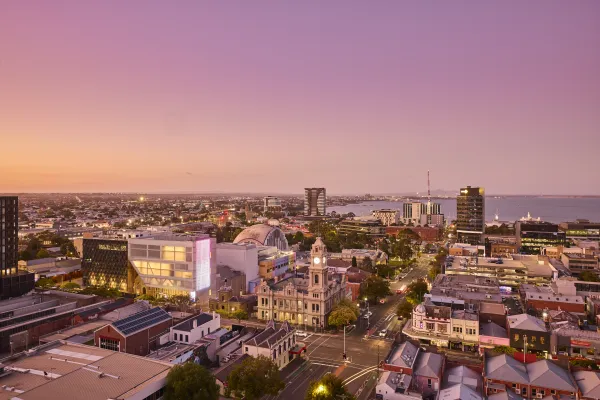 Central Geelong at dusk facing north Central Geelong at dusk facing north