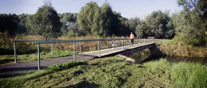 A walk bridge that crosses the Barwon river A walk bridge that crosses the Barwon river