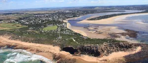 The Barwon river estuary and rugged coastline The Barwon river estuary and rugged coastline